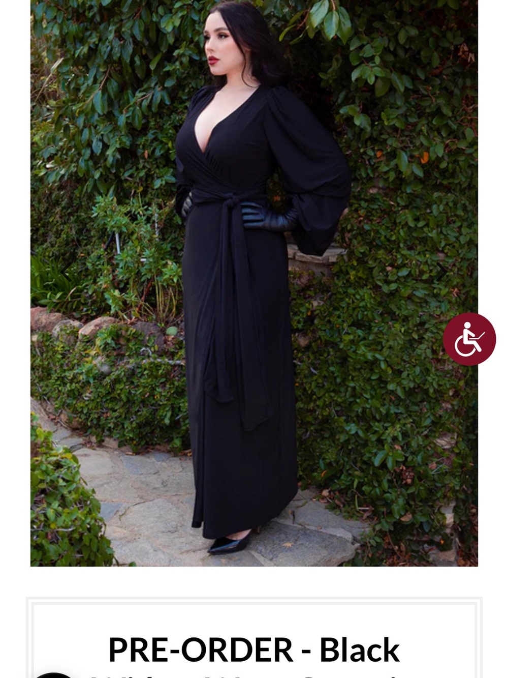 La Femme en Noir- Black Widow Gown in solid black- size M - Picture 6 of 7